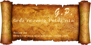 Grünczveig Petúnia névjegykártya